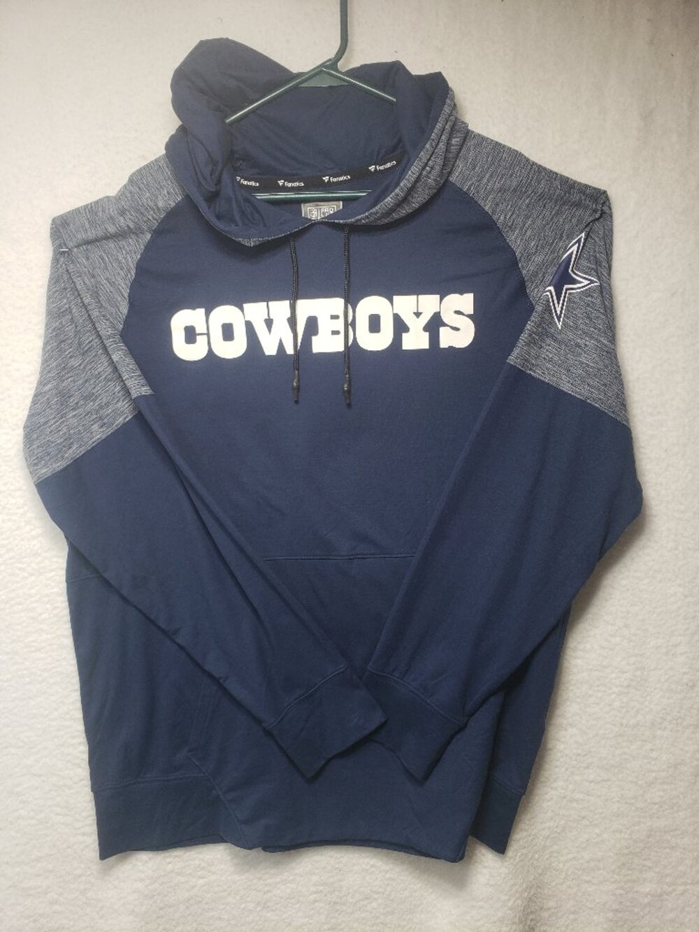 Dallas Cowboys Hoodie Fanatics NFL Pro Line Sweatshirt Blue Lightweight 2XL EUC